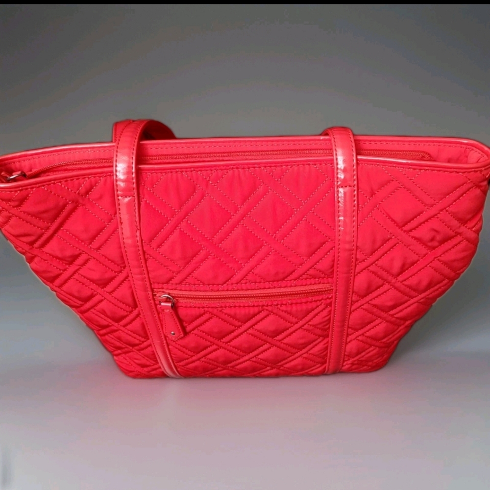 VERA BRADLEY Iconic Vera Tote CORAL REEF Handbag Very Clean See Pics/Condition - Picture 3 of 8